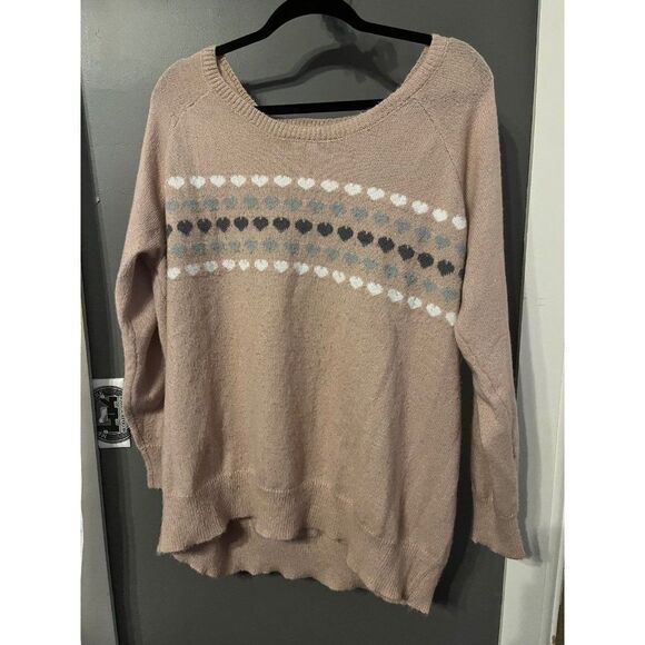 Torrid size 3 super soft sweater shirt top pink hearts - Picture 1 of 4